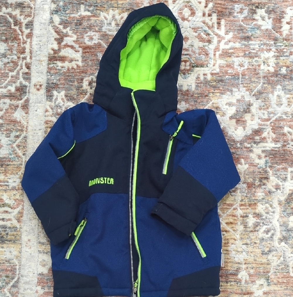 Kids' Blue and Green Hooded Jacket